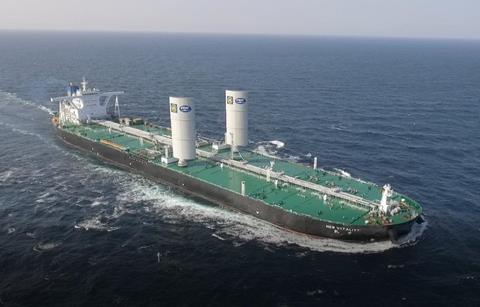 The benefits of wind assistance depend on its routeing (image: DSIC)