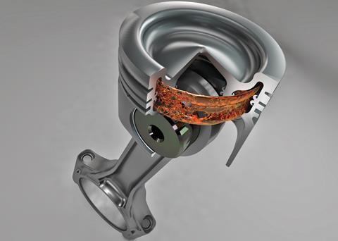 Sealed-in coolant in the EnviroKool piston is anticipated to enable higher engine running temperatures, improving efficiency and reducing cooling oil consumption
