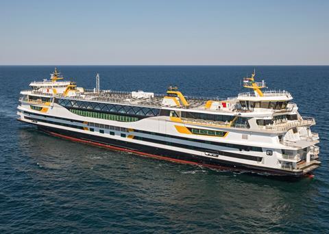 Medium-speed CNG/diesel engines and electricity generated from a 700m2 solar array power the newly delivered symmetrical ro-pax 'Texelstroom'