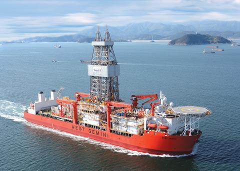 The newly ordered drillships will have improved capabilities over the ‘West Gemini’ delivered earlier this year and seen here undergoing sea trials