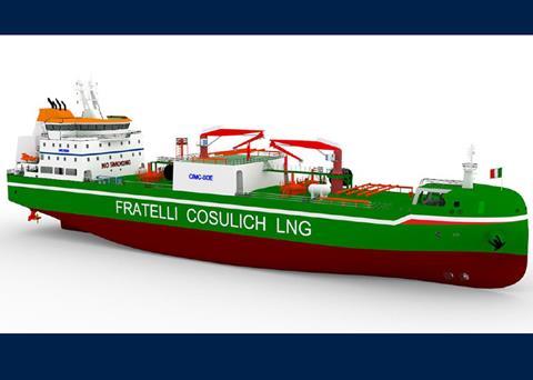 Fratelli Cosulich has ordered its first LNG bunker vessel from CIMC SOE. (credit: Fratelli Cosulich)