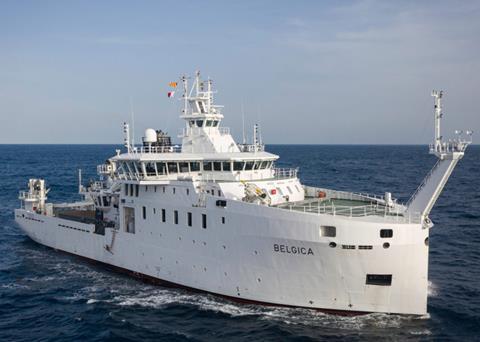 <i>Belgica</i> on sea trials off the northern Spanish coast. (copyright: P.Freire/Chou Pequeira)