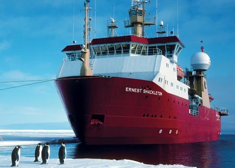 The icebreaker research vessel ‘Ernest Shackleton’ was given an Ecospeed protective coating