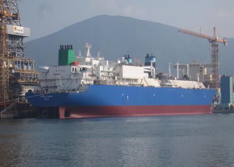 Creole Spirit, first of a new breed of exceptionally efficient LNG carriers, built by Daewoo