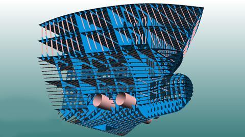 Hull structure 3D model developed by Hart Fenton