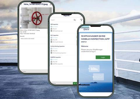 DNV has created an app to help owners manage ship inspections Photo: DNV