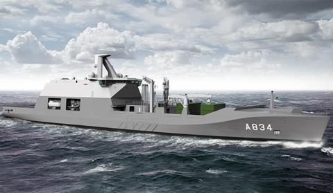 Fuel consumption and exhaust emissions were optimised during the design of HNLMS <i>Den Helder</i>. (credit: Damen)