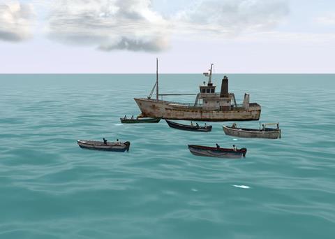 'Pirate' vessels as seen on the Transas simulator
