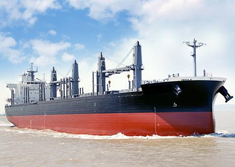The new 42,200dwt handysize bulker built by Tsuneishi. (credit: Tsuneishi Shipbuilding).