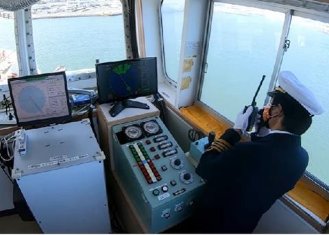 The successful test of auto berthing of the ‘Sunflower Shiretoko’ Photo: MOL