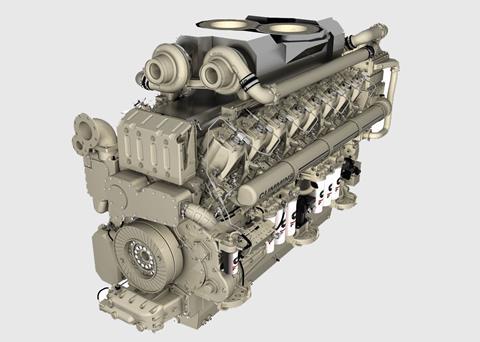 The QSK95 marine engine from Cummins, a high-speed engine intended to challenge medium-speed technology