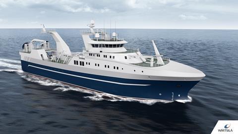 The Wärtsilä VS 6215 ST 82m stern trawler design has a unique aft ship layout