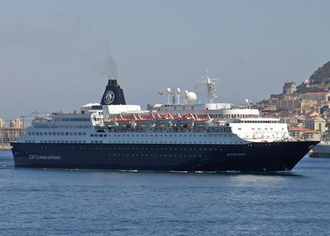 The newly acquired Saga cruiseship ‘Bleu de France’ is currently undergoing a refit at the Fincantieri Palermo yard
