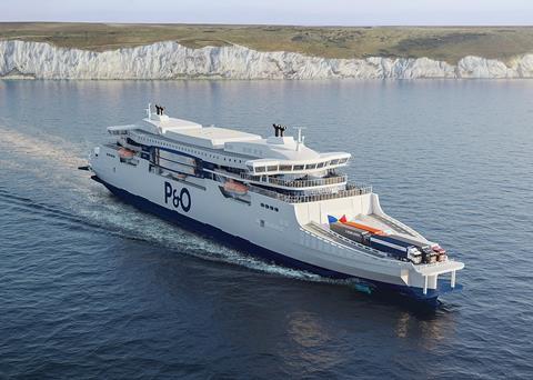 The two new diesel-electric ferries will cut fuel consumption on P&O Ferries’ Dover-Calais route by 40 percent from 2023. (credit: ABB)