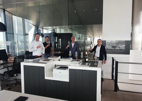 Concordia Damen and Lenten Scheepvaart signing the contract for the world’s first PEM inland waterway vessel Photo: Concordia Damen