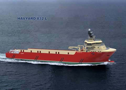 The Havyard 832 L design ordered by the Faroese shipping company Supply Service