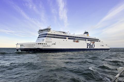 ‘Spirit of Britain’, the largest ferry ever designed for the Dover Strait, undergoing sea trials
