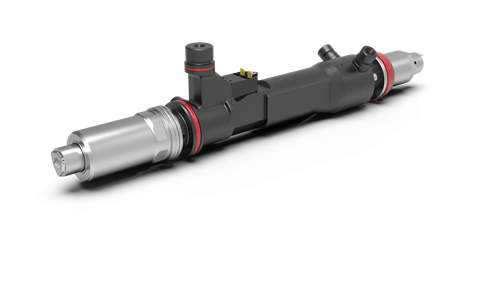 Woodward L’Orange's high-pressure dual-fuel injector family enables the injection of both diesel fuel at up to 2,200 bar and a second/PtX fuel at 600 bar directly into the cylinder.