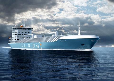 The general-cargo carrier newbuilding will be designed by FKAB in Gothenburg, Sweden's largest marine-consulting firm specialising in ship design and construction, and powered by MAN Diesel & Turbo’s new Liquid ME-GI engine running on LPG. Pictu...