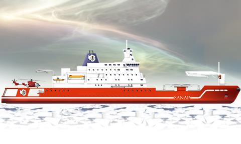 Artist impression of the Antarctic research and supply vessel ordered by South Africa