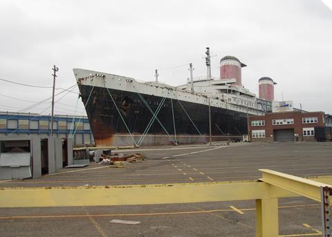 The ‘United States’ awaiting her fate at Pier 82 in Philadelphia