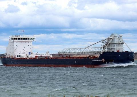 <i>Algoma Intrepid</i> follows sister <i>Algoma Innovator</i> (pictured) out of 3 Maj at Rijeka. (credit: Algoma).