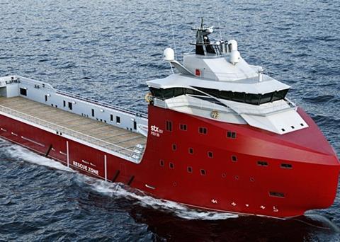 Artist impression of the STX 09 offshore support vessel