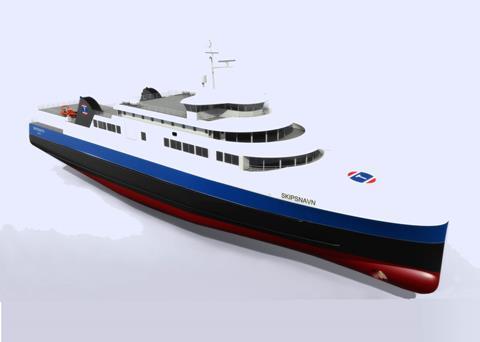 Artist’s impression of the new gas fuelled ferries for Vestfjorden in Norway