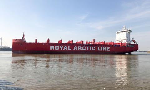 The 2,150TEU <i>Tukuma Arctica</i> has been purpose-designed for Greenland (credit: RAL).