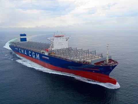 Eastern Pacific Shipping recently took delivery of its first LNG-fuelled vessel, the boxship <i>Tenere</i>. (Photo credit: EPS).
