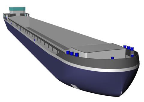Mercurius’ design for a clean cargo ship able to navigate extensively through the European waterways features a high cargo capacity in compact dimensions