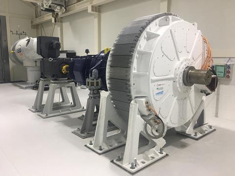 The Compact High Efficiency Generator (CHEG) Project identified potential 2.9% reductions in wind power generation costs by switching to PDD generators, such as the 500kW model pictured. (credit: Magnomatics)