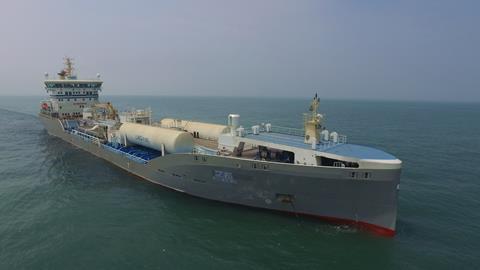 The 'Ternsund' has now received the first LNG bunkerings of terminals in Pori, Gothenburg and Rotterdam (photo courtesy of AVIC)