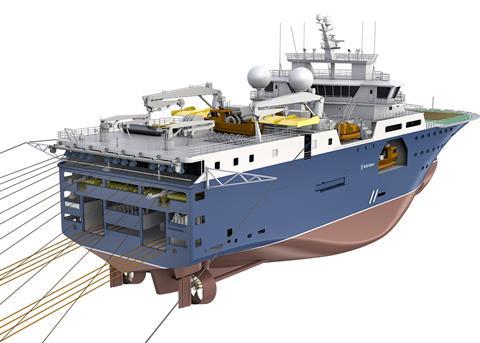 Image of the UT 830 CD Rolls-Royce designed seismic research vessel