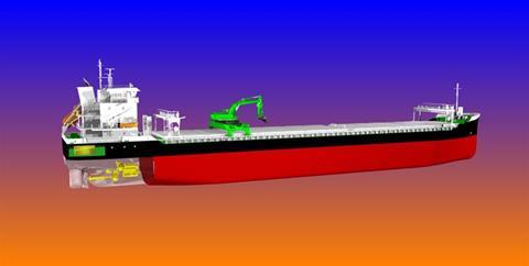 The self-discharging bulk carriers being built for Aasen Shipping will be the first of their kind to operate with hybrid propulsion. (Copyright Aasen Shipping)