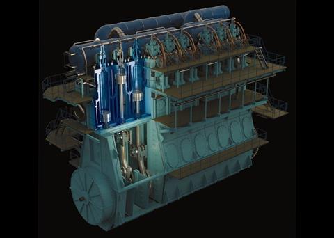 The first firing of a new crosshead slow speed test engine