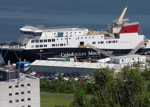 A picture of <i>MV Glen Maddox</i> in June 2021, illustrating the completion of the structure around the stern and inside the hull. (copyright Mark Gibson)