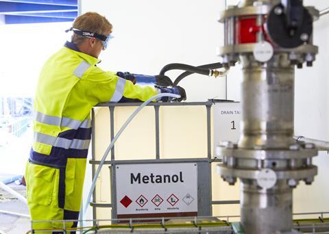 The ‘Germanica’ taking on board methanol Photo: Anna Hult/Stena Line