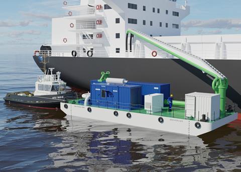 Damen’s barge pre-filters ballast water to remove sediment Credit: Damen Shipyards Group