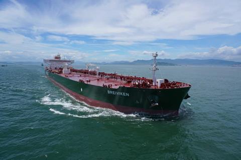 Privately-held Norwegian ship owner Viken Shipping will take delivery of 2 x 110,000dwt dual-fuel Aframaxes, similar to the diesel-fuelled <i>Breiviken</i> (pictured), after inking a term charter agreement with Total (credit: Viken Shipping)