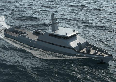 Rendering of the OPV-45 (picture courtesy Israel Shipyards)