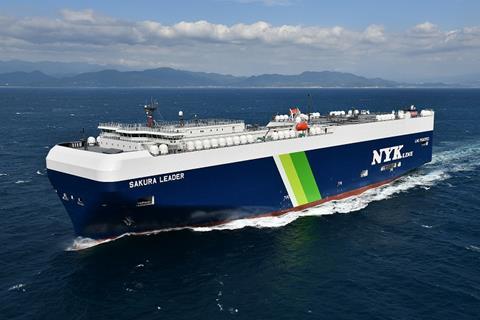 ClassNK has issued its first DSS notation to Japan's first dual-fuel PCTC, the <i>Sakura Leader</i> Photo: NYK Line