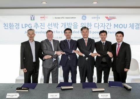 A multilateral ferry design project will see the first marine LPG application of GE's gas turbines and COGES system