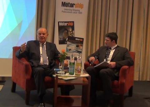 Peter Keller (left), chairman, SEA\LNG and Gavin Lipsith, editor, The Motorship at Gas Fuelled Ships 2016