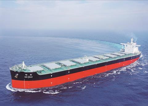 The dual-fuel newbuildings will have similar dimensions to U-Ming's existing Capesizes, such as <i>Cape Galaxy</i> (pictured). (Copyright: U-Ming Marine Transportation)