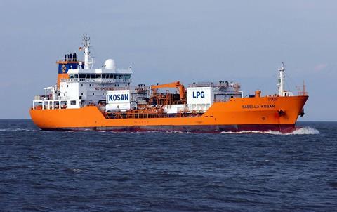 The BV-classed ‘Isabella Kosan’, an LPG carrier which can use cargo vapours as fuel in conjunction with fuel oil for diesel generators
