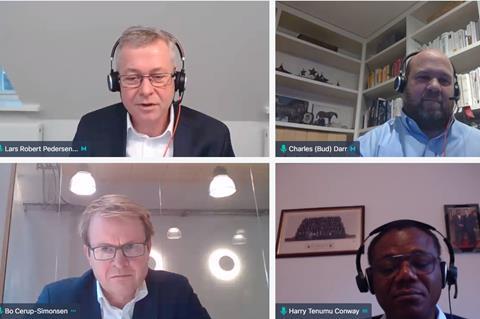<i>The Motorship Propulsion and Future Fuels Live</i> session brought together a panel of industry heavyweights (credit: Mercator Media)