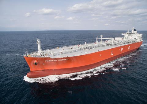 WE Tech Solutions' technology is to be supplied to CSSC Jiangnan for installation on three VLECs for Pacific Gas. (Picture of Pacific Gas LPG carrier, copyright: Pacific Gas)