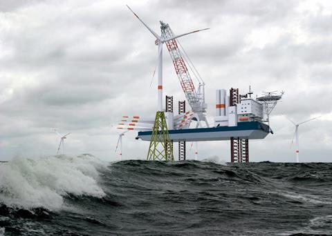 The turbine installation vessel will operate in year around weather conditions with an operational water depth range of 4.5m to 50m