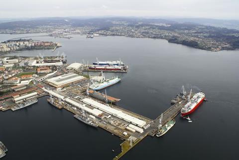 Navantia Shiprepairs Fene-Ferrol shipyard with five membrane LNG carriers undergoing repairs earlier this year
